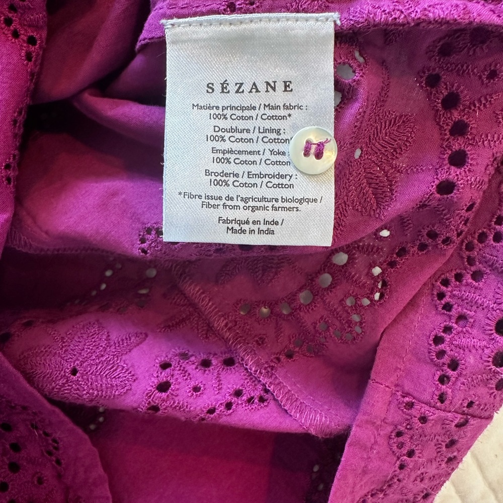 Sezane Elsa Blouse Pourpre - Size 34 - Picture 6 of 6